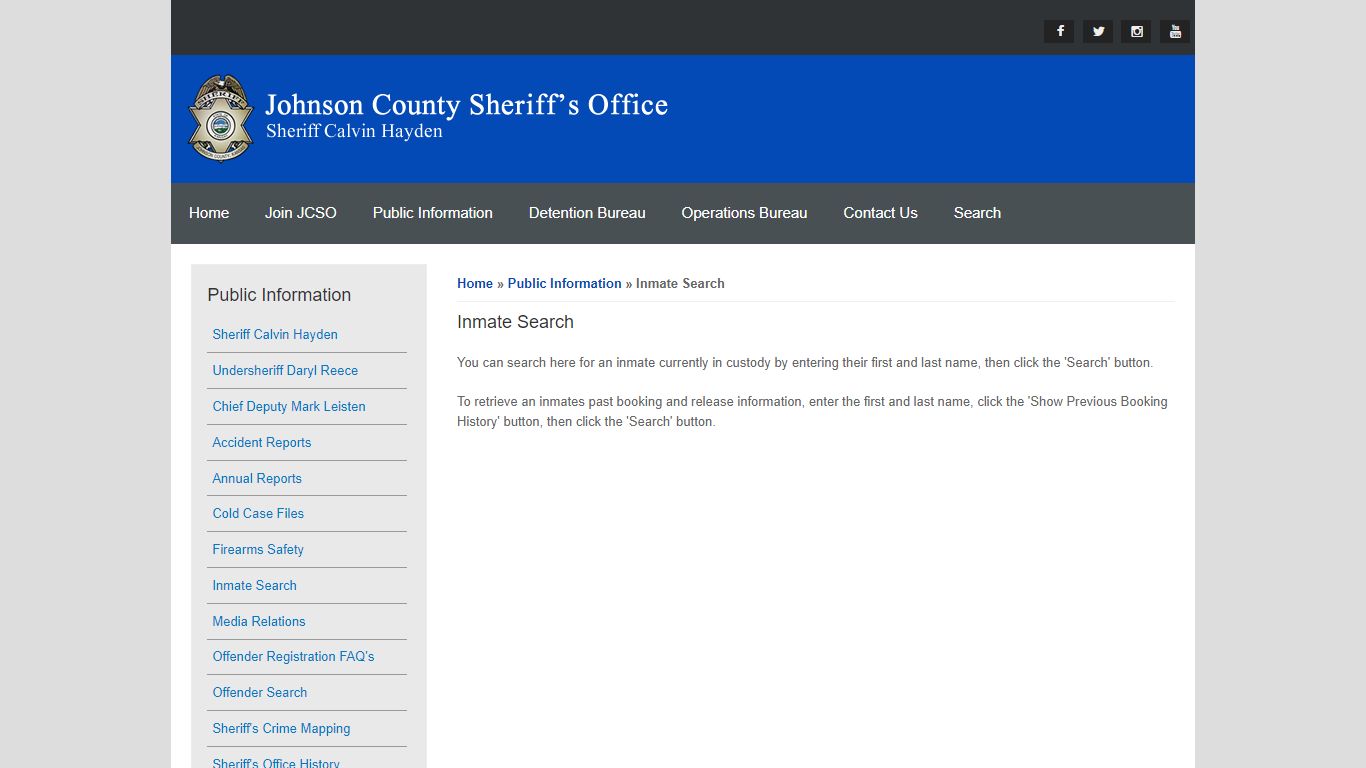 Inmate Search | Johnson County Sheriff